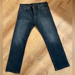 Levis 505 Jeans Mens 38x32 Straight Leg Regular Fit Dark Wash Denim